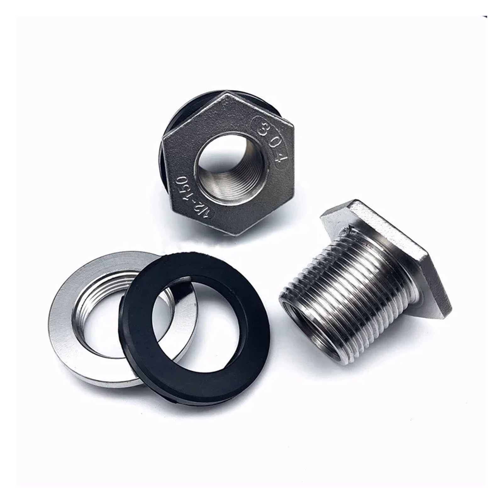 1/4" 3/8" 1/2" 3/4" 1" - 2" BSP Innengewinde 316L 304 Edelstahl Schottverschraubungen(SS304_1")