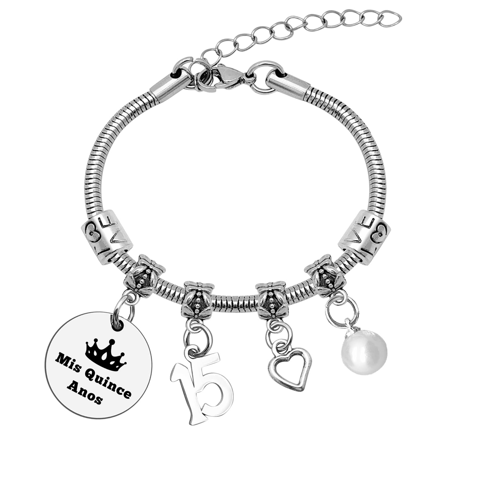 Mwphuy Quinceanera Gift 15th Birthday Gifts for Women Bracelet Sweet Fifteen Quinceanera Bangle Quince Jewelry Happy 15th Birthday Present for Her Friend Sister 13 16 18 21 Years Old Girl Present