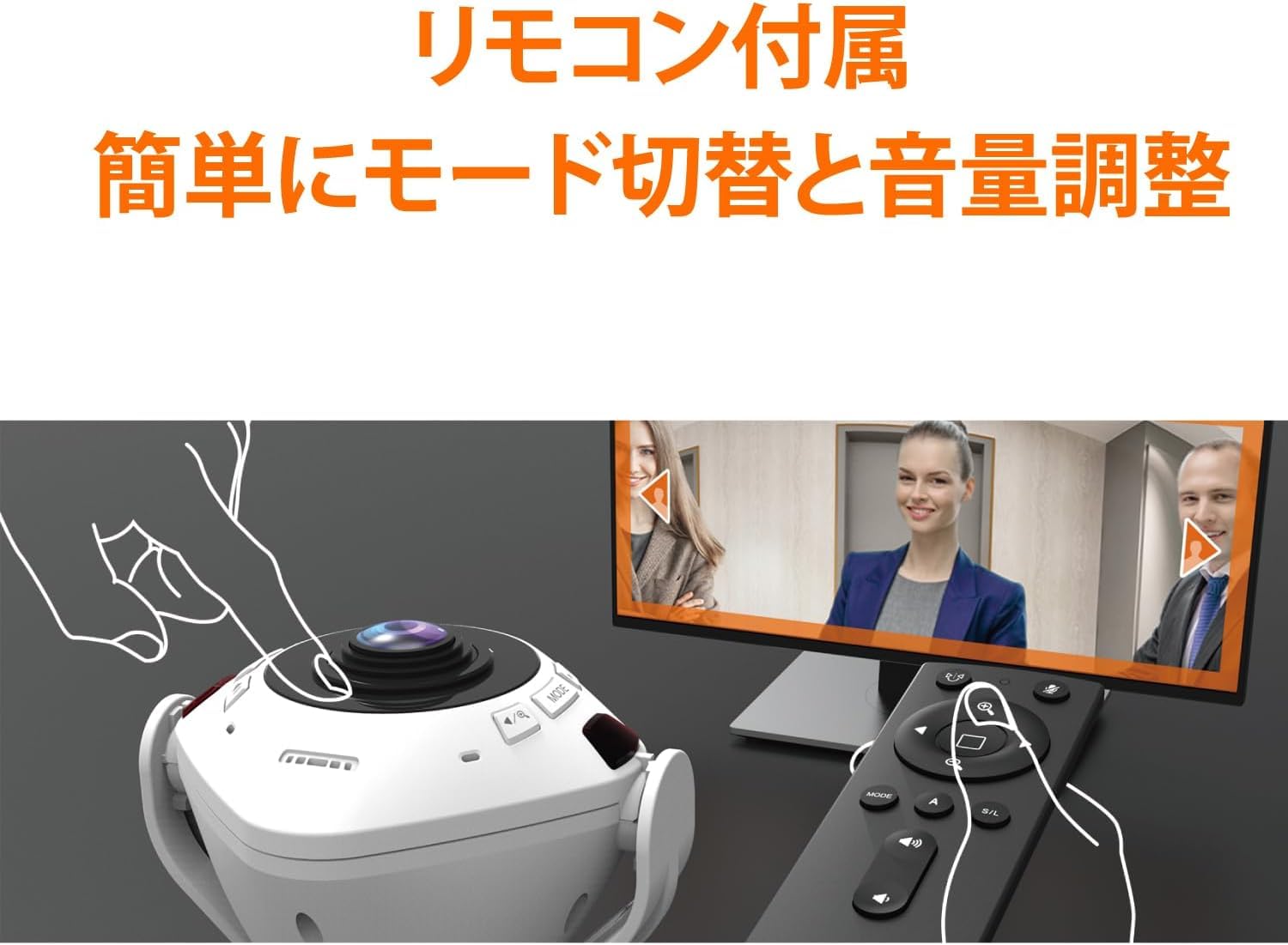 Amazon.co.jp: j5create 360° AI機能 ミーティング パノラマWebカメラ