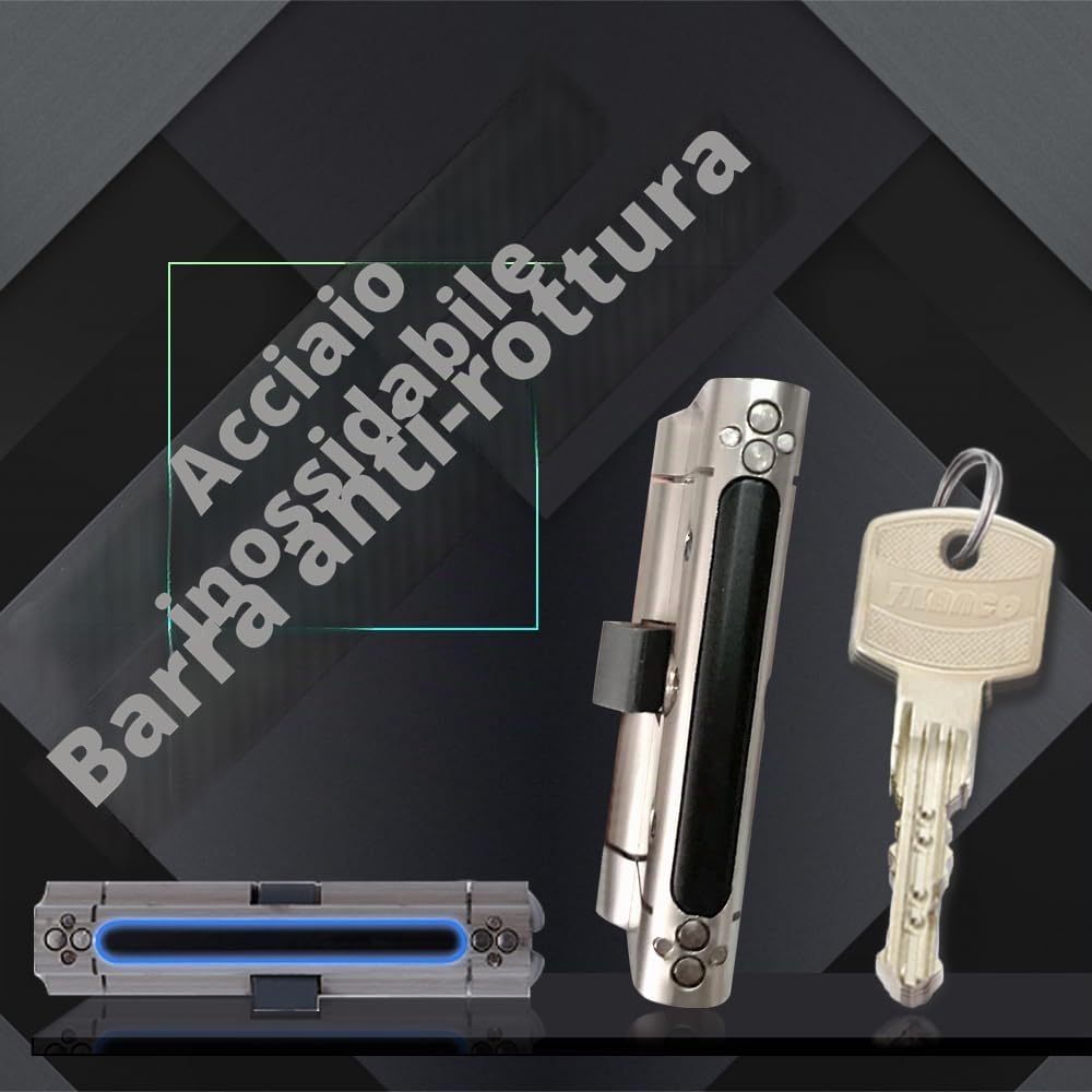 Cilindro Serratura 40 55 mm Anti-rotura Doppia apertura Serratura a cilindro da infilare, 5 chiavi master e CodeCard