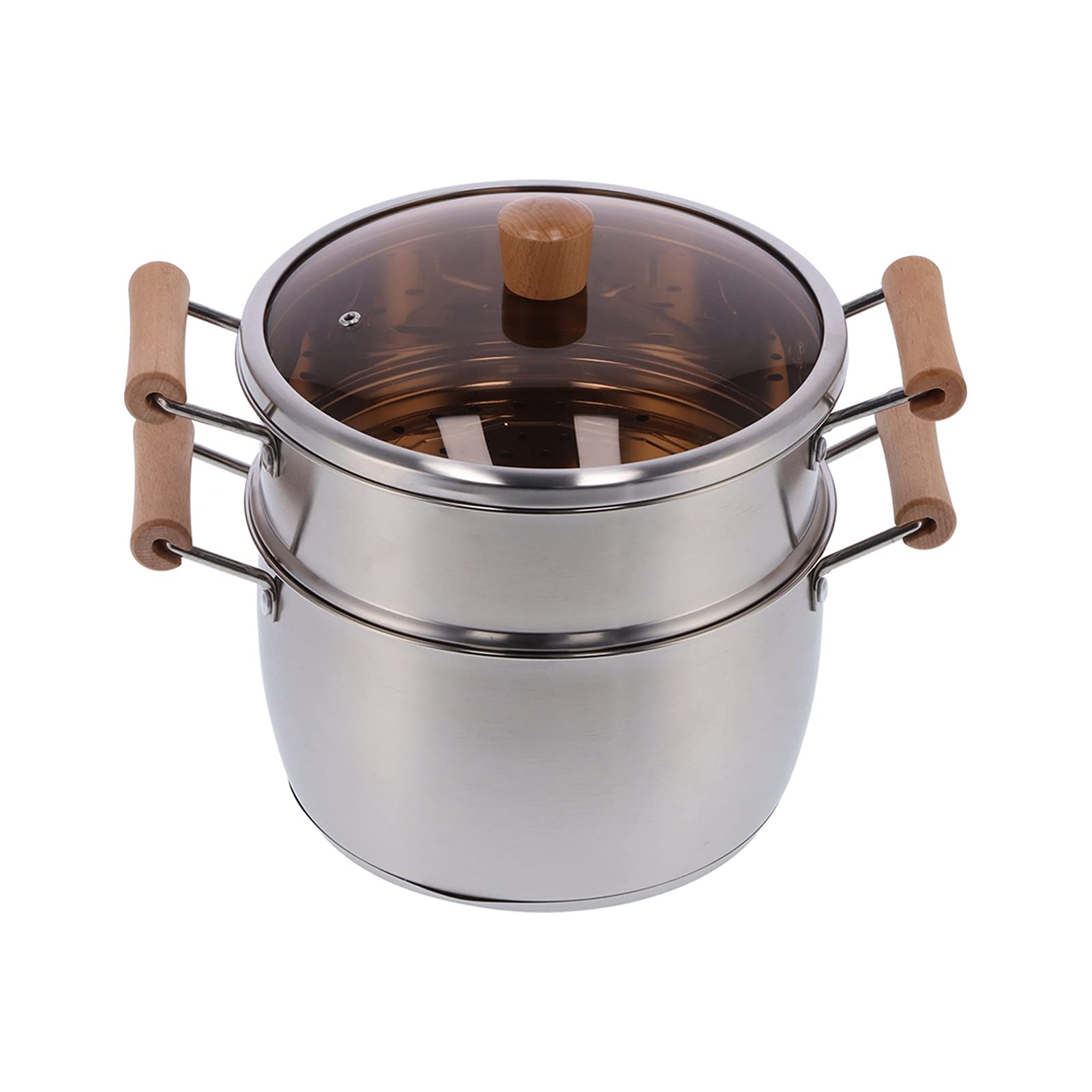 Cocoarm Mehrzweck-Dampftopf, Suppentopf aus Edelstahl mit Doppelohrgriffen und Glasdeckel, Nudelkocher in Lebensmittelqualität 304, für Brei, Knödel, Nudeln, Gemüse, Meeresfrüchte
