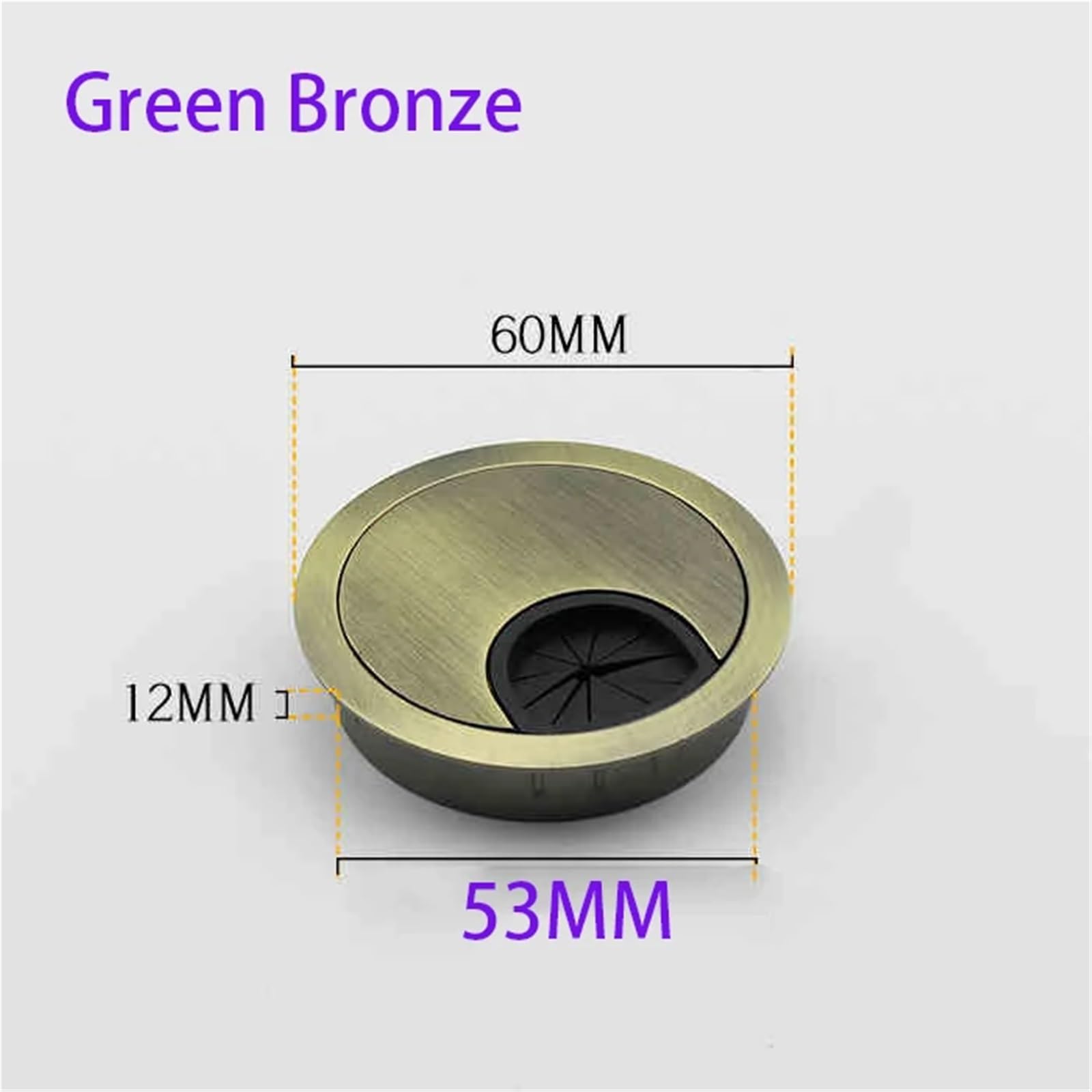 Pasacables Escritorio Anillo protector for orificio de cable escritorio aleación zinc 1 a 8 piezas 50/53/60/80 mm, soporte circular for PC(53mm Green Bronze,4Pcs)