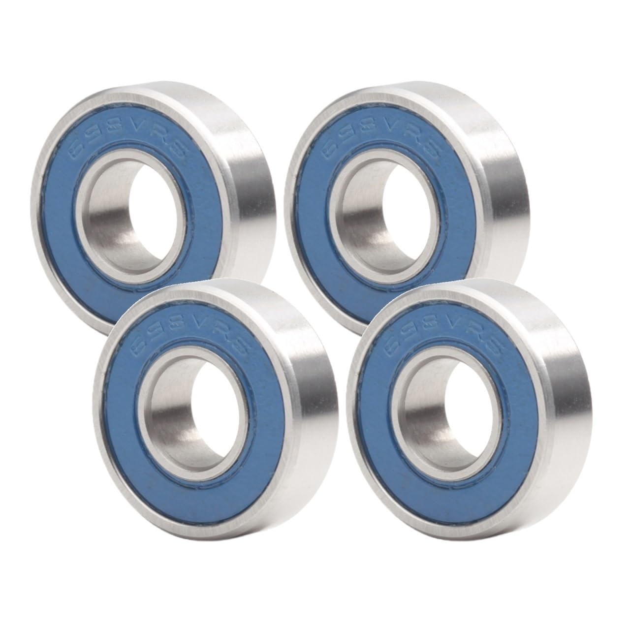 Rodamientos 698 VRS de 8x19x6 mm para pivote de bicicleta con acero cromado y sellado azul LLU