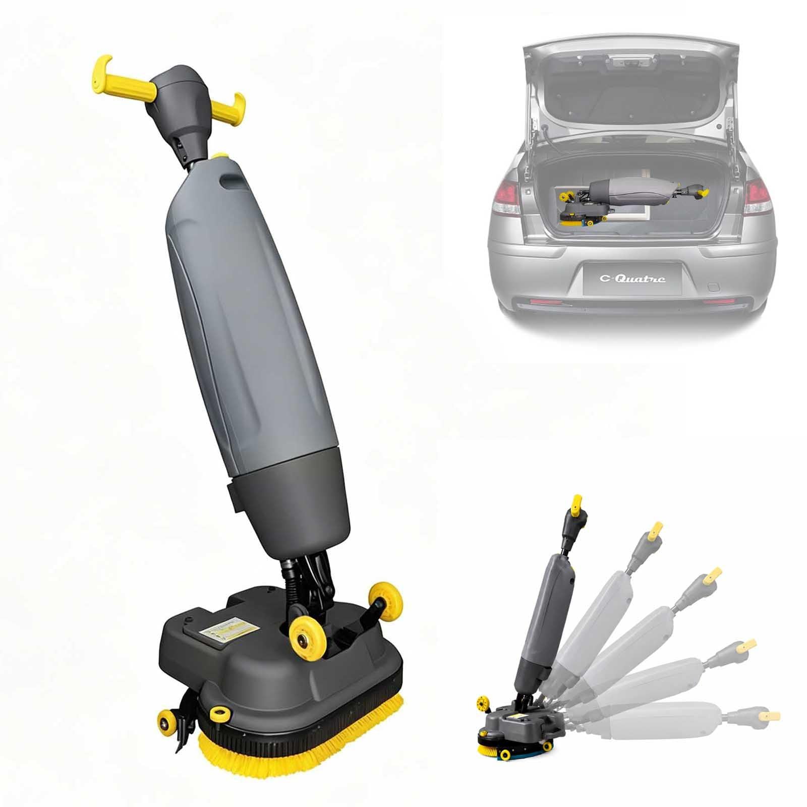 Fregadora Eléctrica Comercial Para Suelos, Pulidora De Azulejos, Extractora De Alfombras, Cepillo De Fregado Eléctrico, Rotación De 360°, Inalámbrica Y Práctica,Almacenes, Hoteles, Cocinas Y Hogares