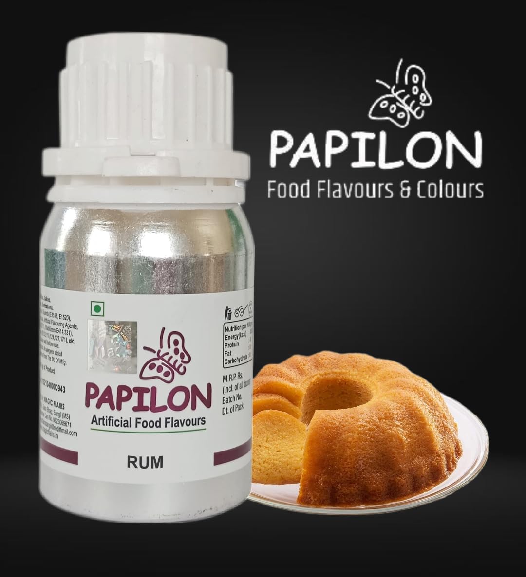Papilon Food Flavours & Colours Artificial Food Flavour, Rum for Chocolate, 50 ml 3
