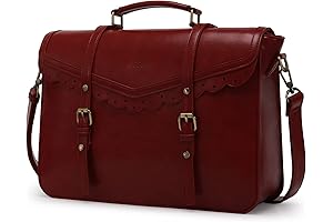 EcoSusi Womens Briefcase Leather Messenger Laptop Work Bags for Women Fit 15.6" Laptop