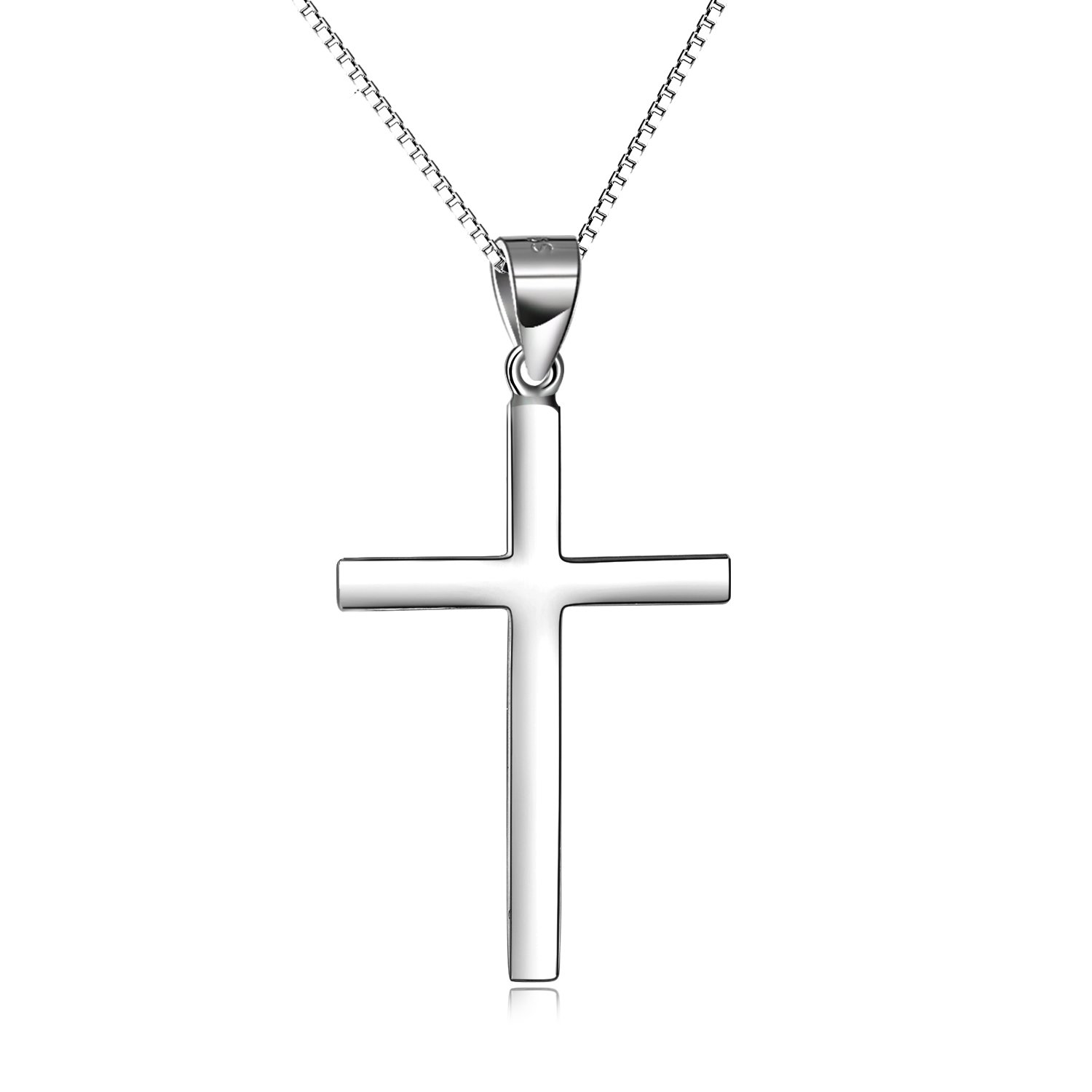 Sterling Silver Simple Cross Necklace 