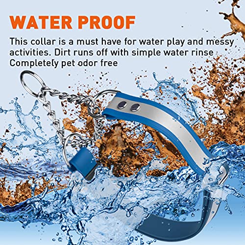 Dogline Martingale Waterproof Biothane Dog Collar – Premium Safety Adjustable Dog Collar With Reflective Strip – Dog Collar Herm Sprenger Assembly Chain – Comfortable And Lightweight – Easy To Clean #TOP3