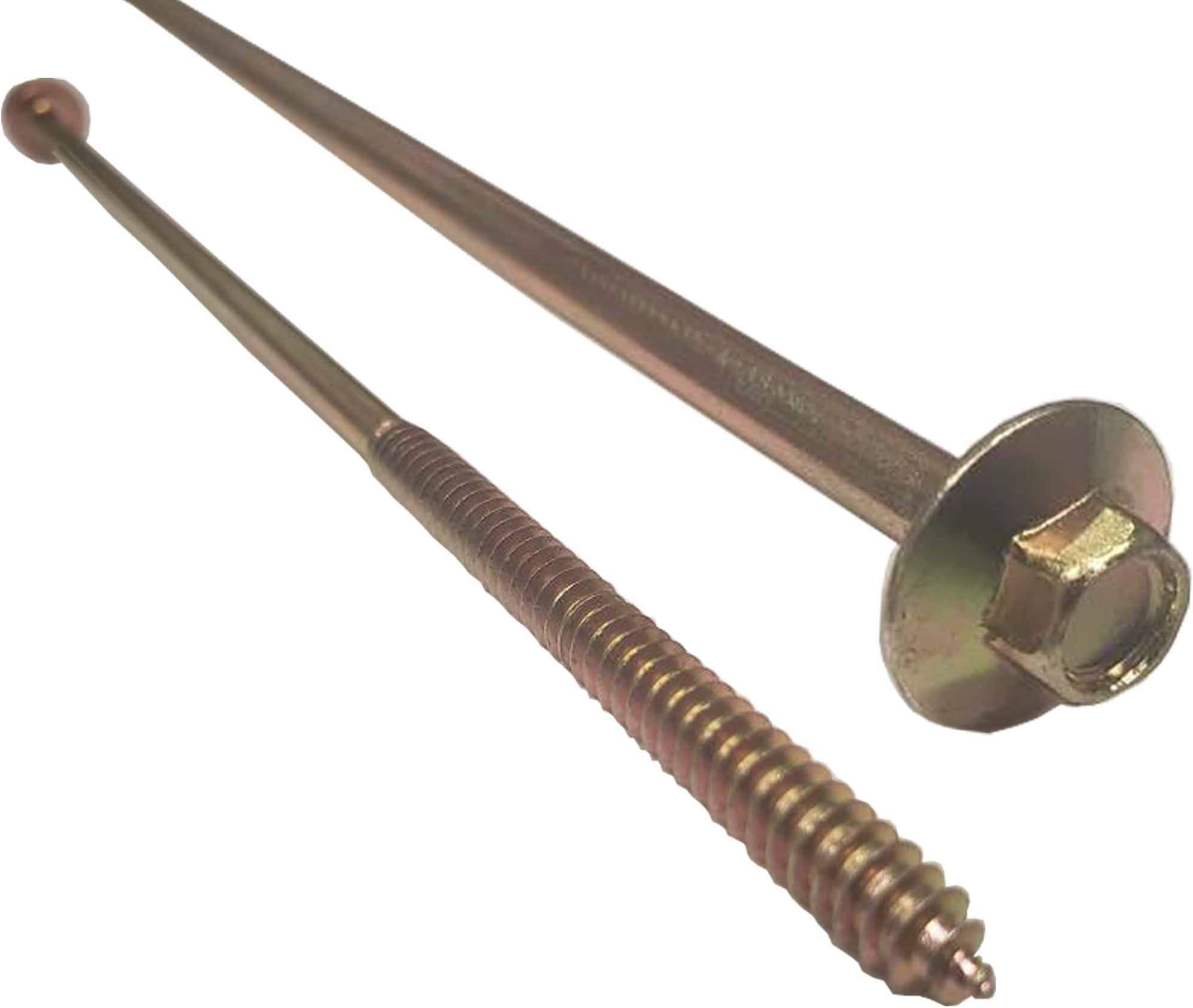 Antique Hardware Depot(25) 8" - Zinc Coated Rust Resistant Timber Tie - Heavy Duty 1/4" - Hex Head Structural Screw - 5/8" Wide Flange Head with coarse Thread for Secure Hold - Heavy Duty 3/16" Shank for Extra Strength