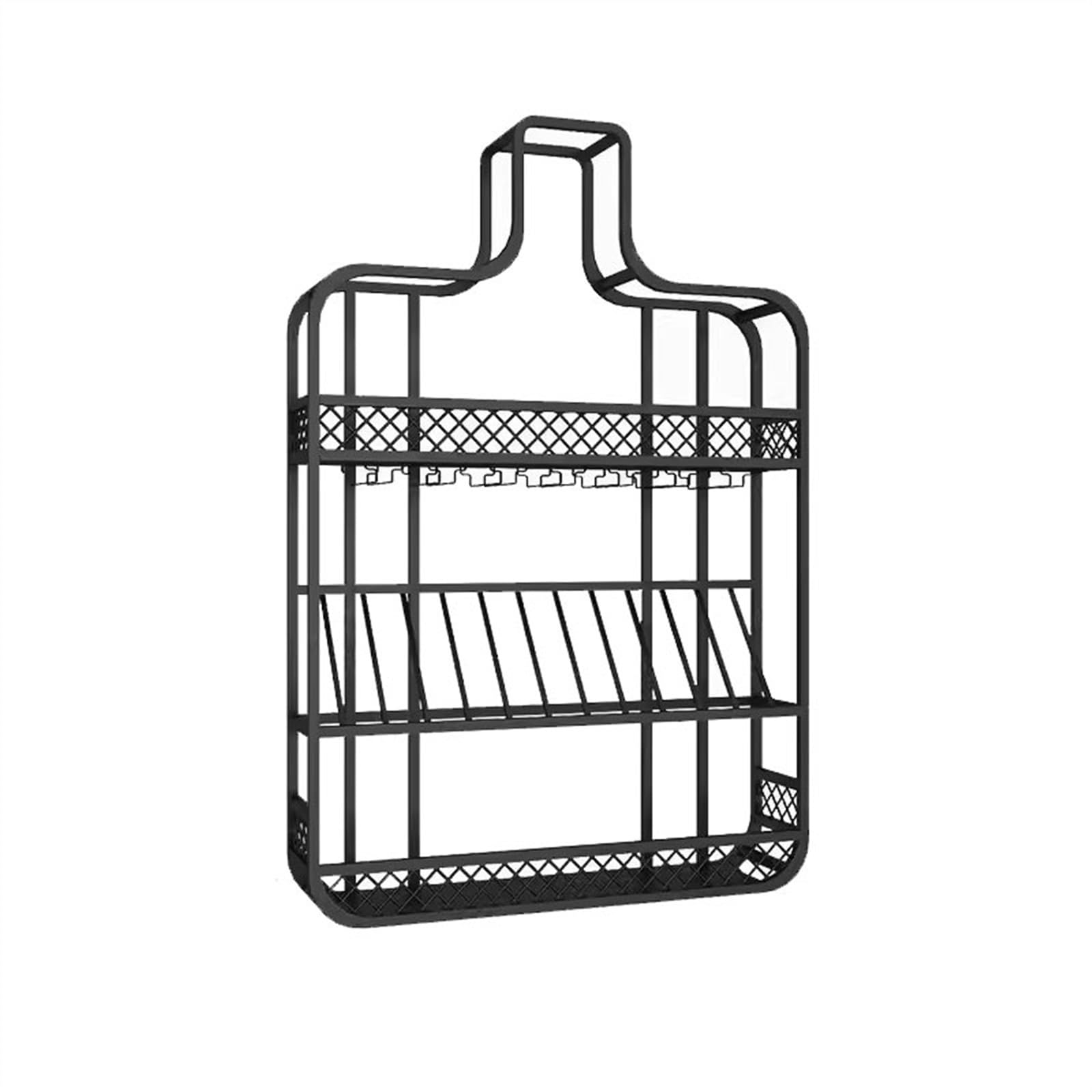 Botelleros Original Bar Enfriador de Vino Colgante de Pared Creativo café Estante de Pared estantes de Vino de Estilo Industrial Botellero de Vino Mesa(Pequeño)