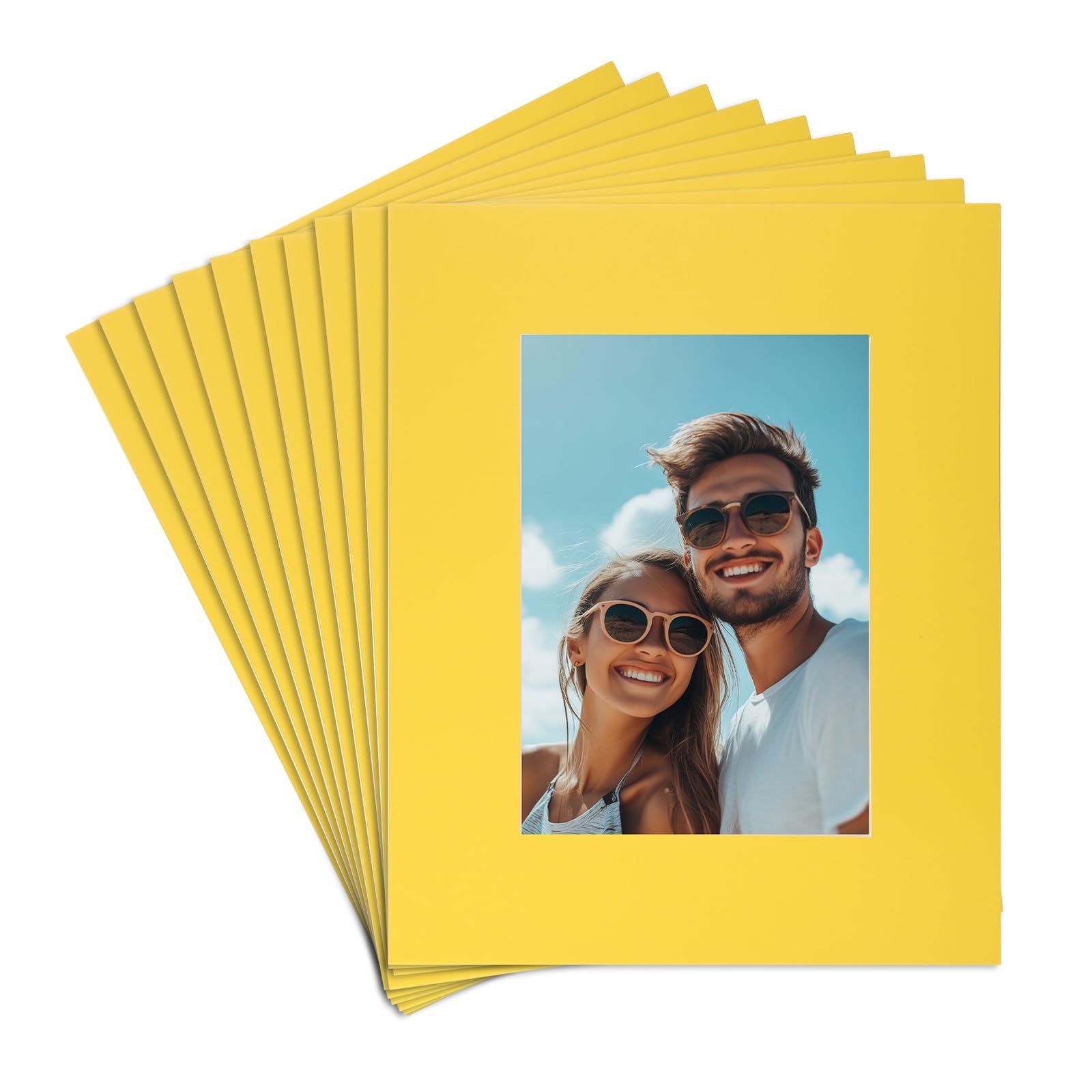 Passe-partout jaune 20,3x25,4 cm pour photo 12,7x17,8 cm tapis de tableau uxcell