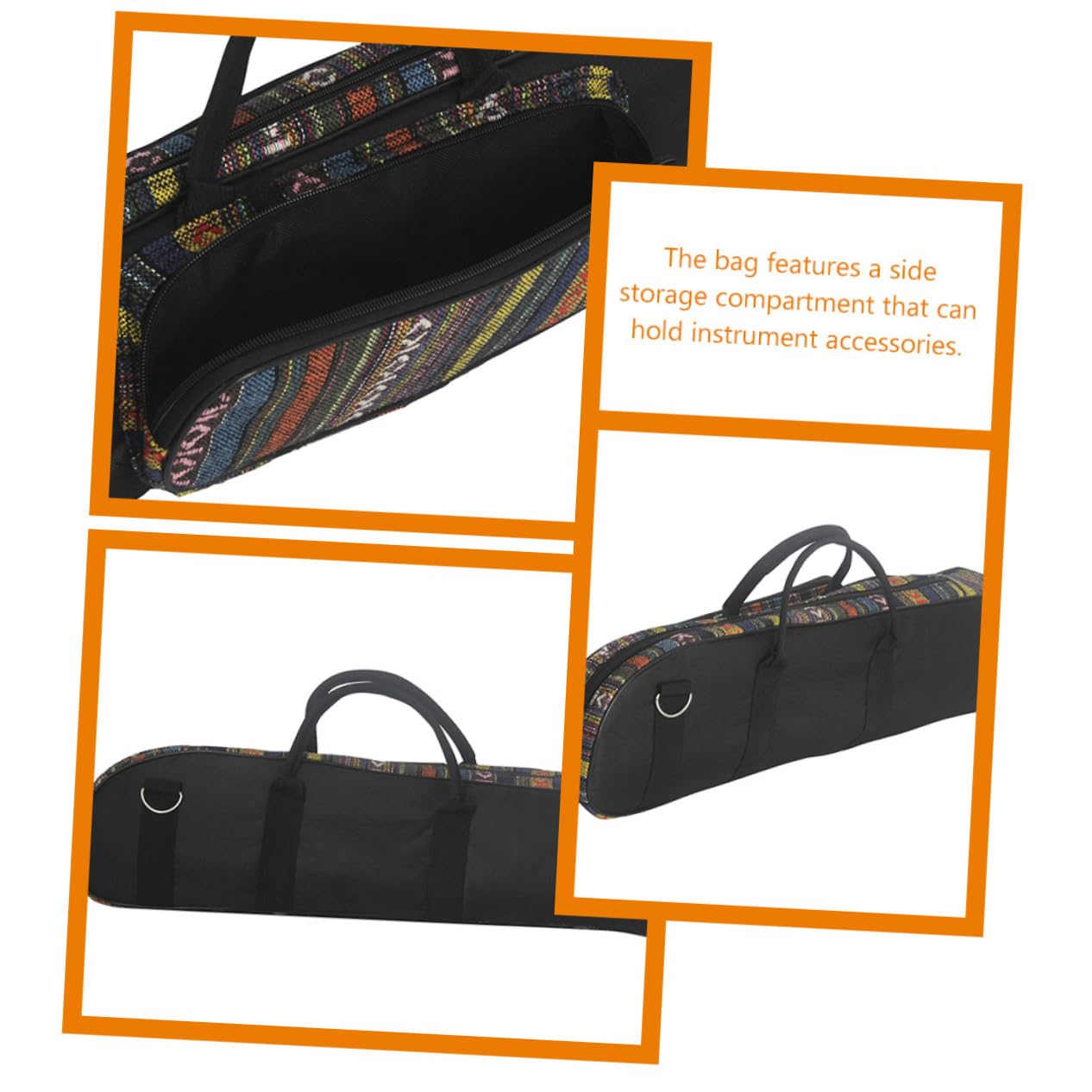 Mikinona Custodia per Tromba Oxford Design Portatile e Scomparto Laterale, Borsa Multifunzionale Elegante in Stile Etnico per Trasporto Strumenti Musicali