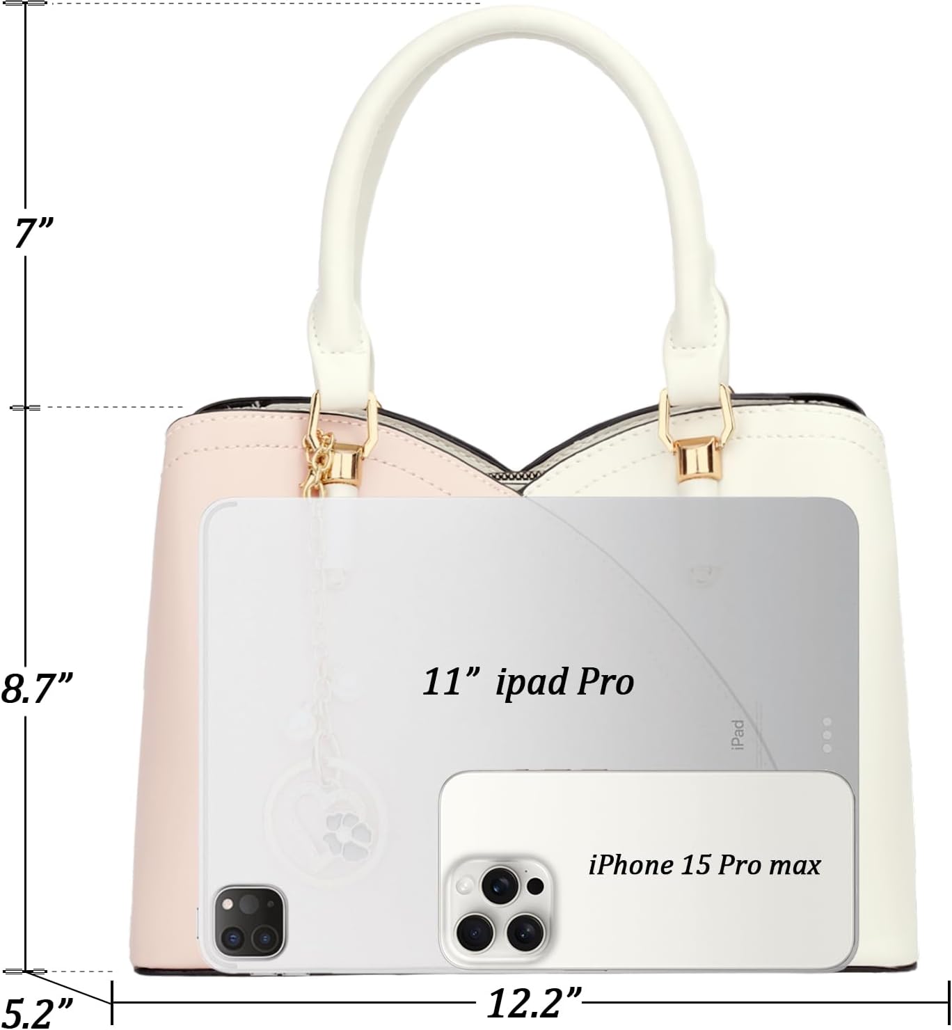 KKXIU Triple Compartments Purses and Handbags for Women Fashion Ladies Satchel Shoulder Top Handle Bag