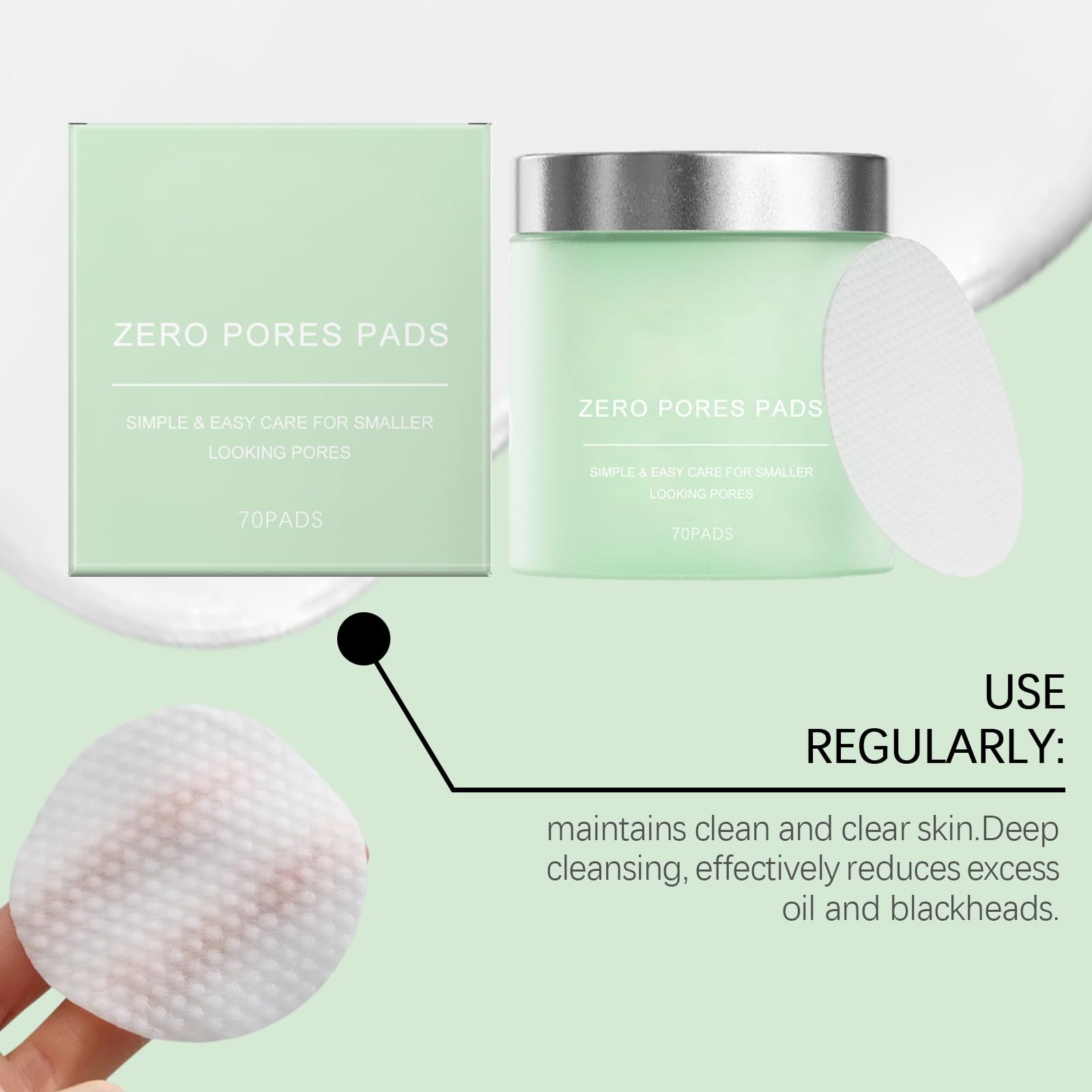 Zero Pore Pads, Deep Cleansing & Pore Minimizing, Dual-Textured Facial Toner Pads for Exfoliation Smooth, Clear Skin - Image 4
