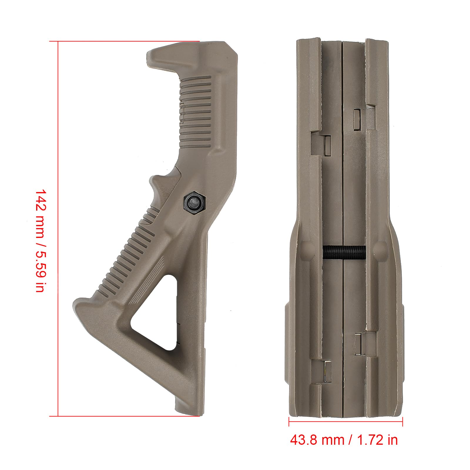 AFG1 Impugnatura Anteriore Angolata,Impugnatura Frontale Triangolare in Nylon per Impugnatura Angolata del Sistema Picatinny Rail da 20 mm
