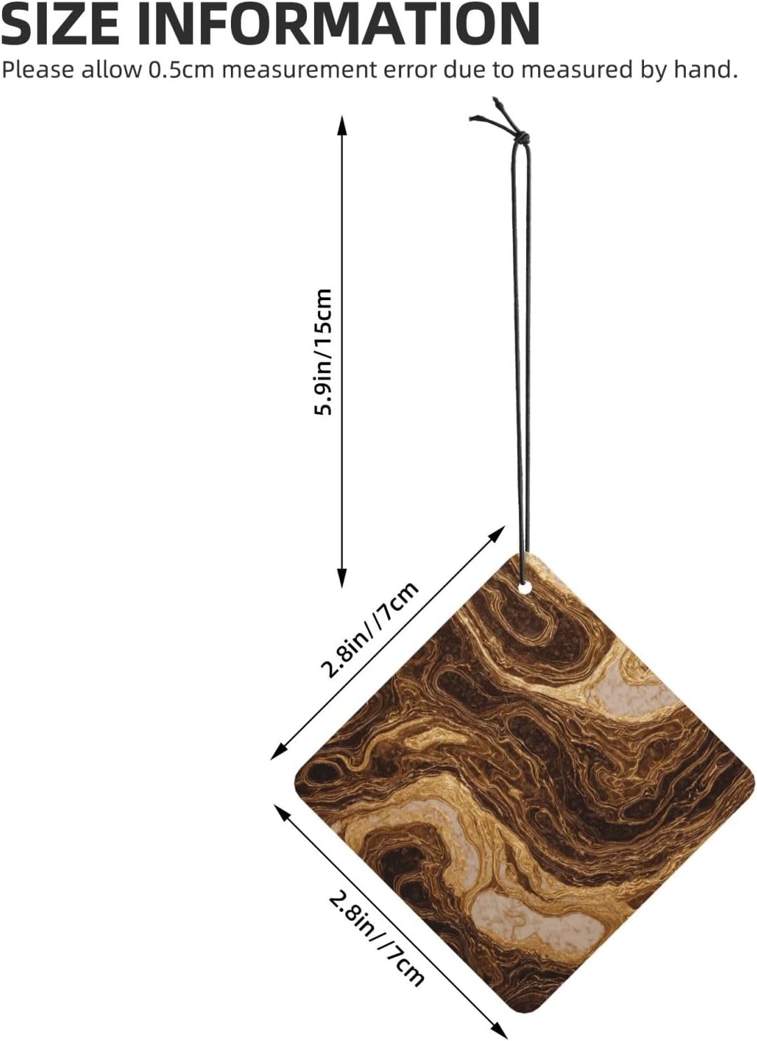 Car Air Freshener 24 PCS Golden Marble Hanging Car Air Fresheners Auto Interior Decor Card Freshener Strong Scented Card Lavender Cars Scents for Office Bedroom Close Drawer Square