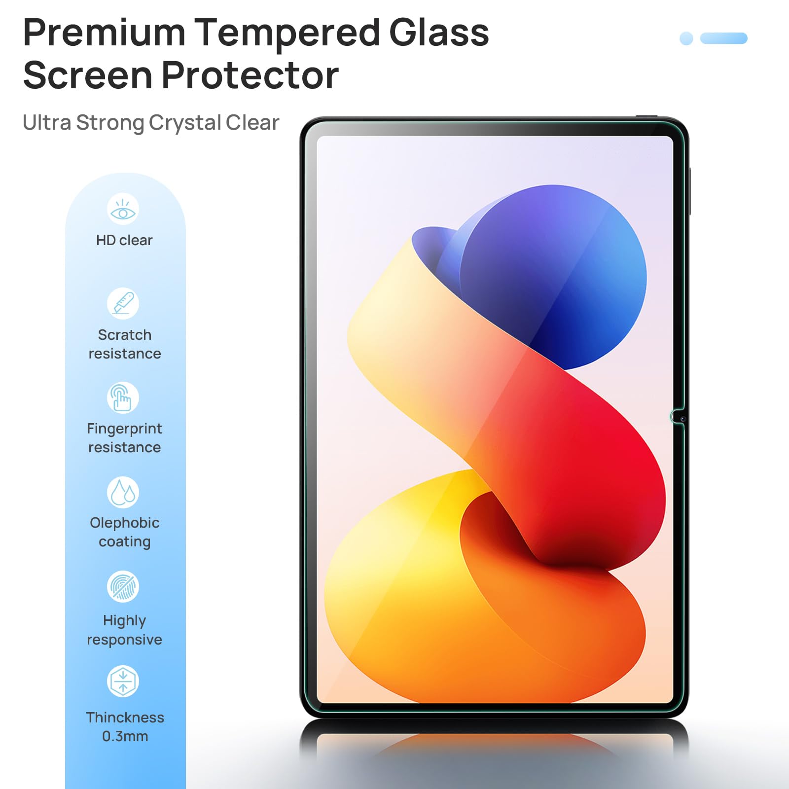 2 Pezzi Pellicola Protettiva per Xiaomi Redmi Pad Pro 5G/4G/Redmi Pad 2 Pro/POCO Pad 12.1 Pollici, Vetro Temperato 9H Antigraffio