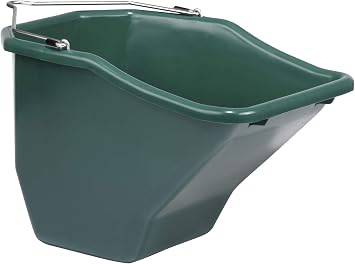 Little Giant Plastic Better Bucket | Horse Feed Bucket | Ergonomically Designed | Flat Back Bucket | Made in USA | 20 Quarts | Green