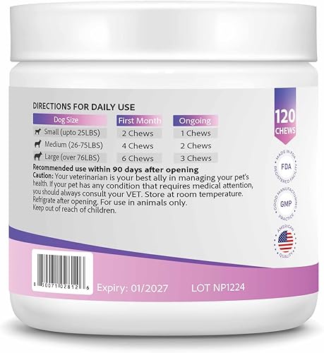 Miniatura 4 de Vitaminas y suplementos para perros - Multivitaminas masticables para perros - Apoya el cerebro, el sistema inmunológico, la salud digestiva y el