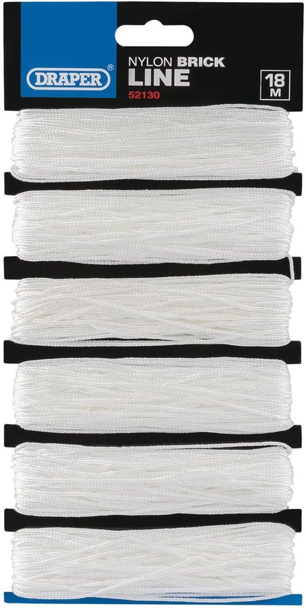 Draper 52130 Nylon Brick Line Hanks, 18m Length, White