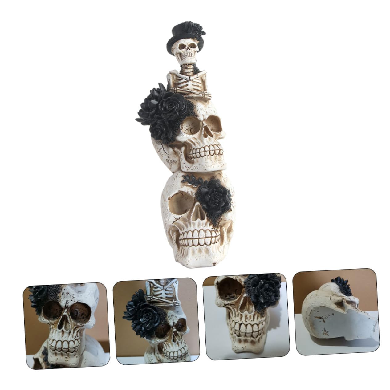 Homoyoyo Modelo de Cráneo Humano para Halloween y Decoración de Día de Muertos Adorno para Escritorio Beige