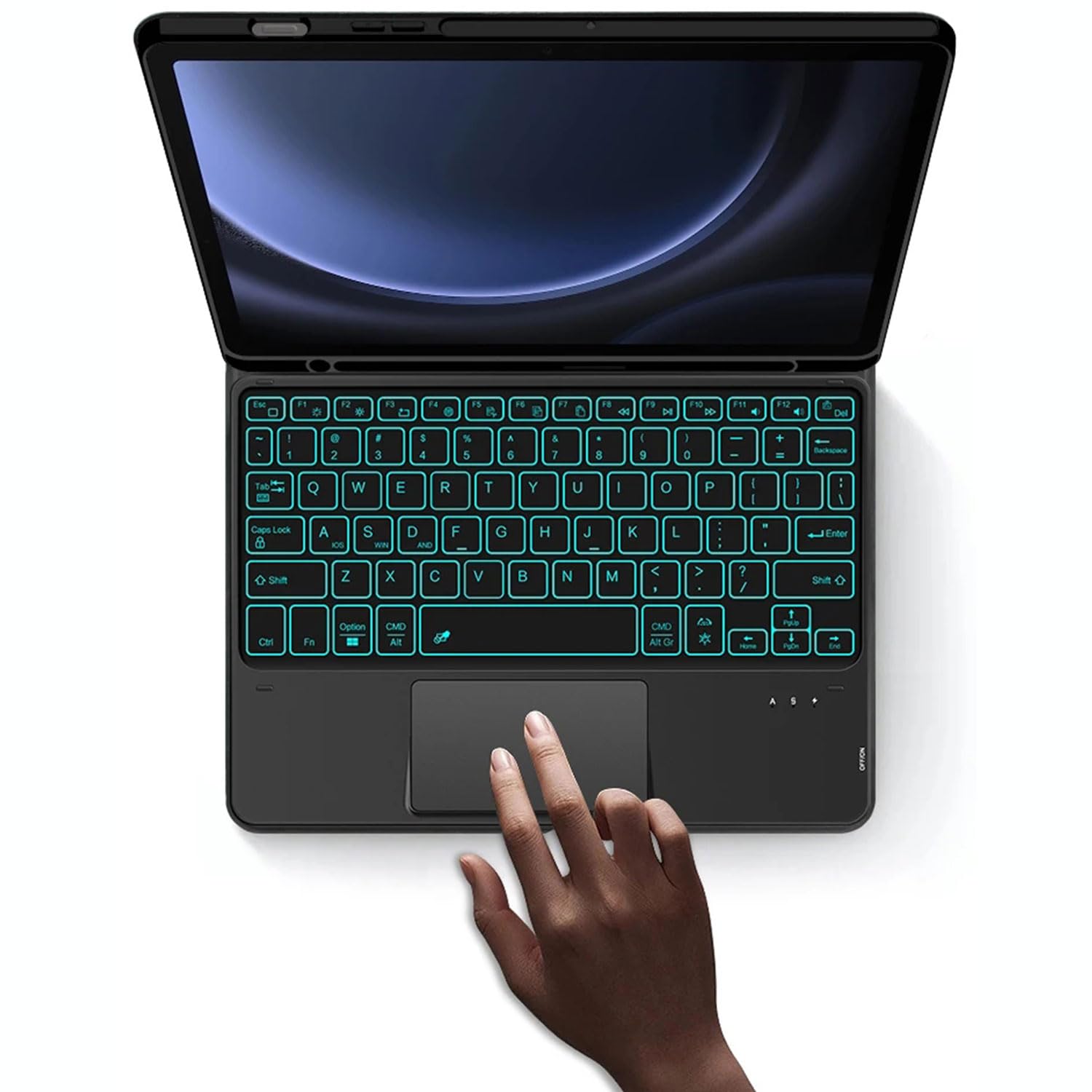 RLTech Tastiera Custodia per Galaxy Tab A7 10.4 2020 - QWERTY Ultra Sottile PU Custodia con Supporto con Cover Tastiera Rimovibile Keyboard per Samsung Tab A7 T505/T507 10.4 2020, Oro