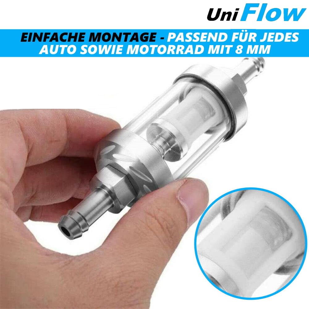 Metall Kraftstofffilter 3/8 Zoll - Universal Benzinfilter Für Auto & Motorrad