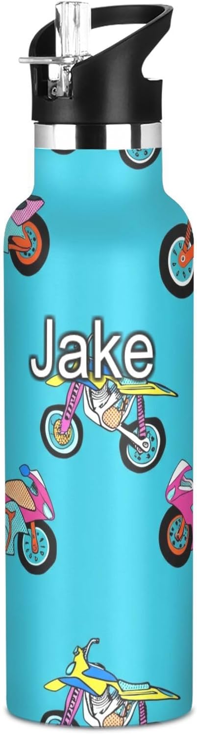 Botella de agua personalizada para niños para la escuela, botella de agua deportiva a prueba de fugas para niños y niñas, 20 onzas, sin BPA,
