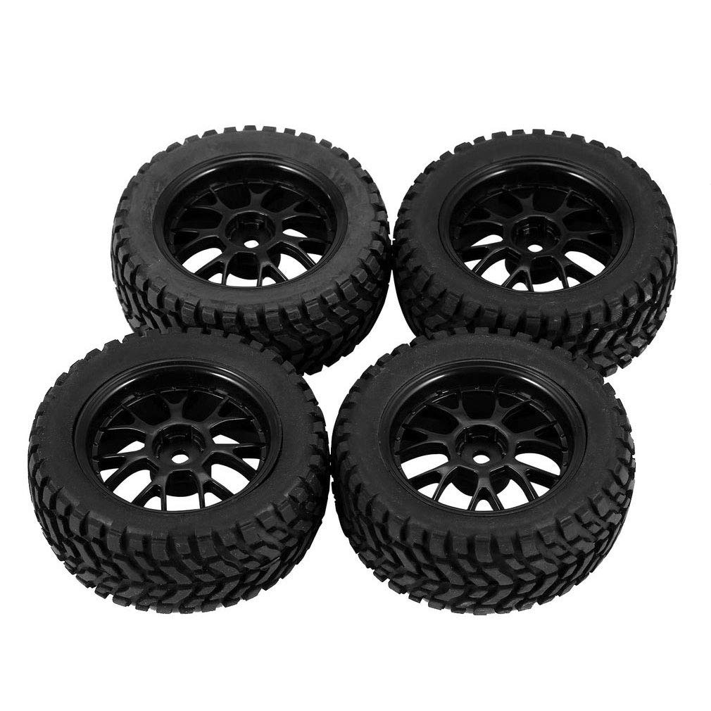 YSIDO 4Pcs 2.95 inch / 75mm 1/14 1/16 Scale Off Road Buggy Tires Wheel for Wltoys 144001 124018 124019 RC Car