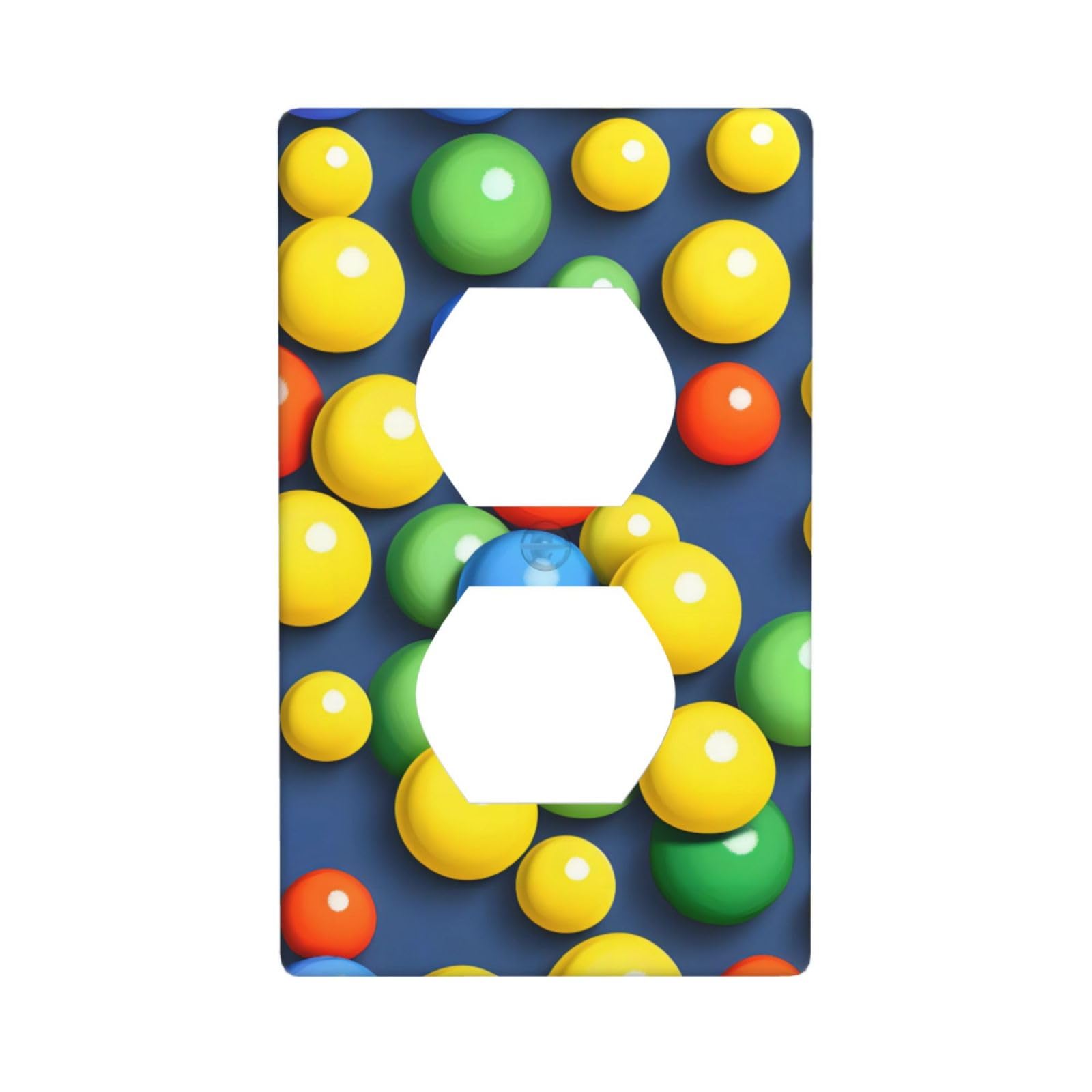 Colorful Balls Decorative Switch Plate Cover-Unbreakable Polycarbonate Wall Plate for Home Office, 1 Gang with Screws