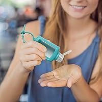 Vista 7 de Paquete de 4 botellas transparentes de plástico de tamaño viaje con funda de silicona rellenables, recipientes vacíos para apretar, a prueba