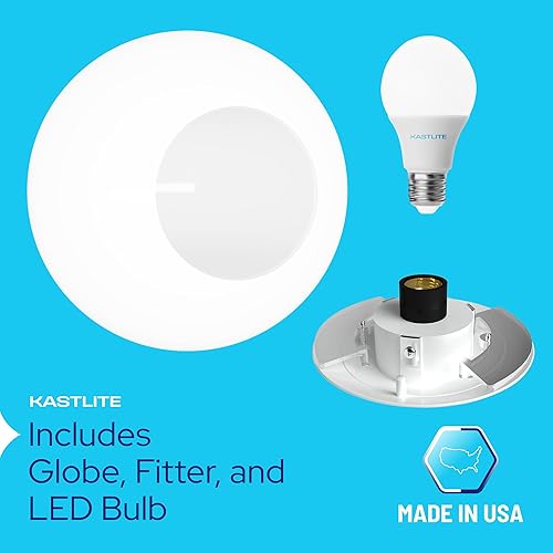 Miniatura 2 de KastLite Accesorio de iluminación combinado de poste de lámpara  Lente acrílica blanca de 14 pulgadas con clips de ala de ajuste blancos  Se adapta