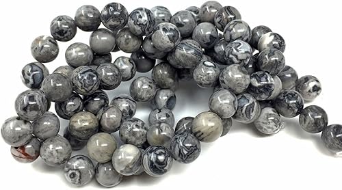 Miniatura 9 de Chengmu Kit de cuentas de piedra de 0.315in para hacer joyas, 230 piezas de piedras preciosas naturales epidotas, fluorita, obsidiana, colores