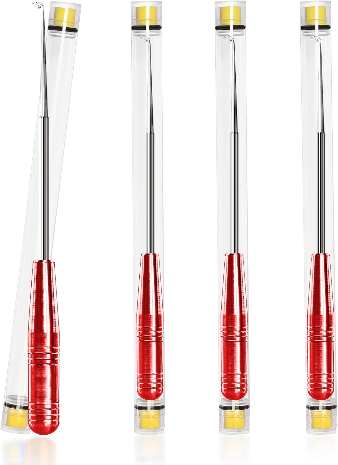 Fish Hook Remover Tool,Fishing Hook Quick Removal Device,Fishing Gear Security Extractor Equipment Kits for Adult,Hook Extractor Accessories Tools with Storage Tube,4Pcs