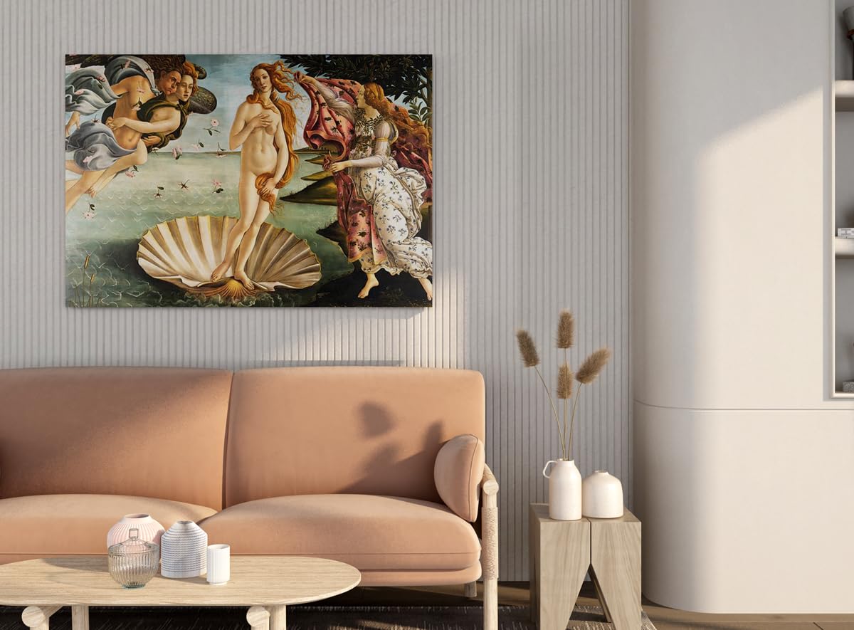 El Nacimiento de Venus | Sandro Botticelli | Renacimiento | Cuadro Canvas Wall Art | Impresión Giclée lienzo algodón puro | Bastidor 3cm | 55x75cm