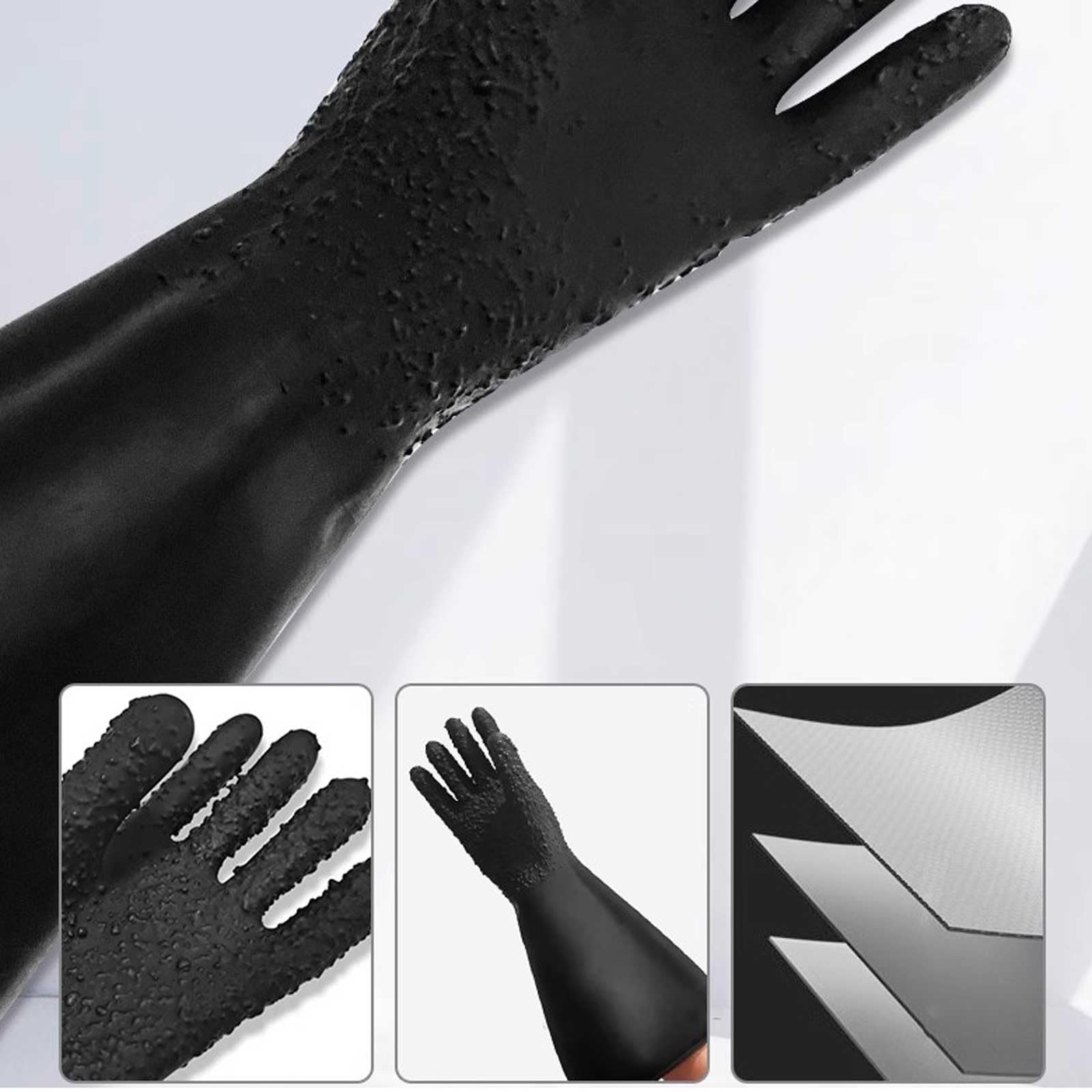 Arbeitshandschuhe, Arbeitshandschuhe, for bessere Sandstrahlhandschuhe aus Gummi, 68 cm, 68 cm(A(1 Pair),7.375)