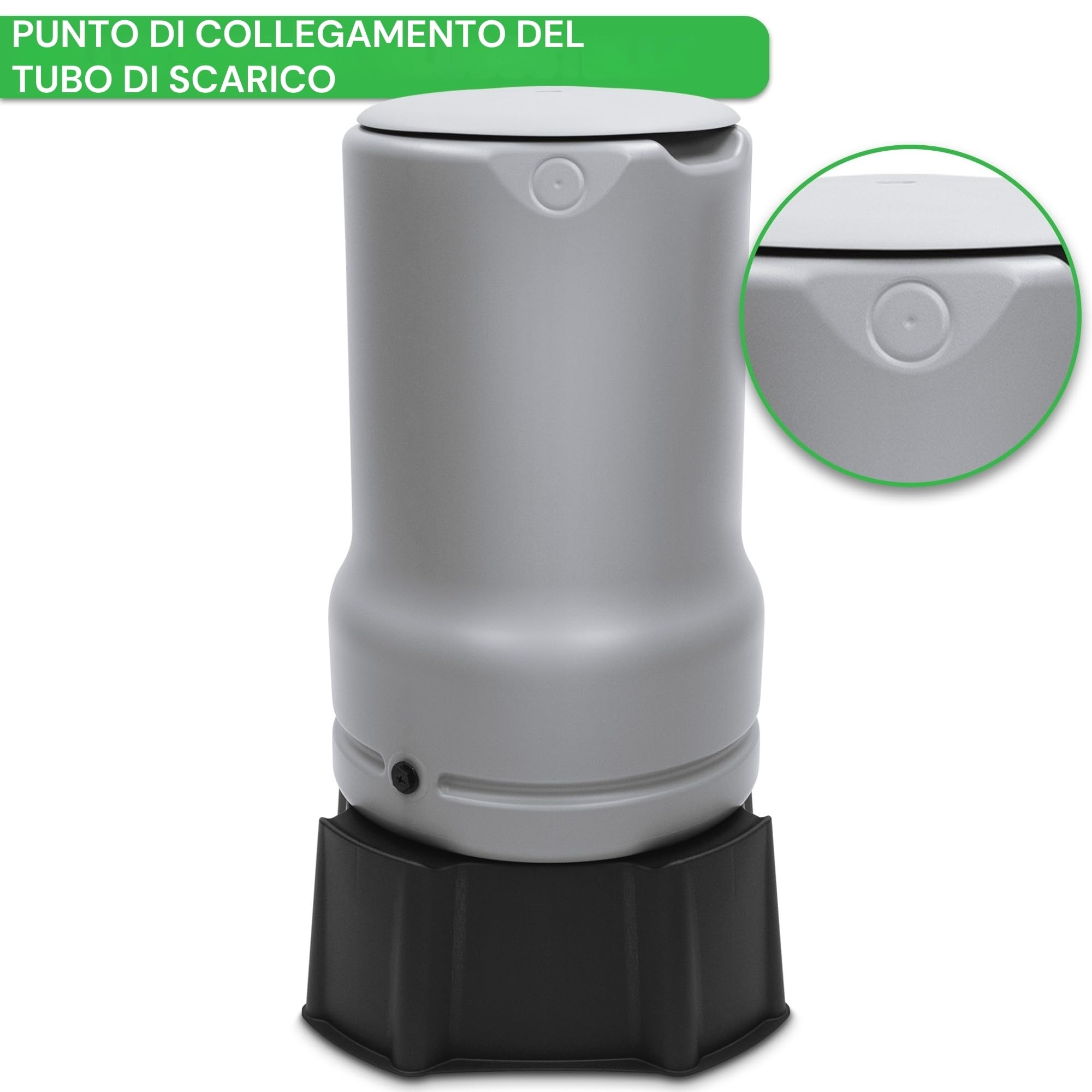 YourCasa Cisterna per Acqua Piovana 110L [RainBell] con Piedi di Supporto, Coperchio & Rubinetto - Raccoglitore di Acqua Piovana Resistente al Gelo in Plastica - Serbatoio per Acqua Piovana