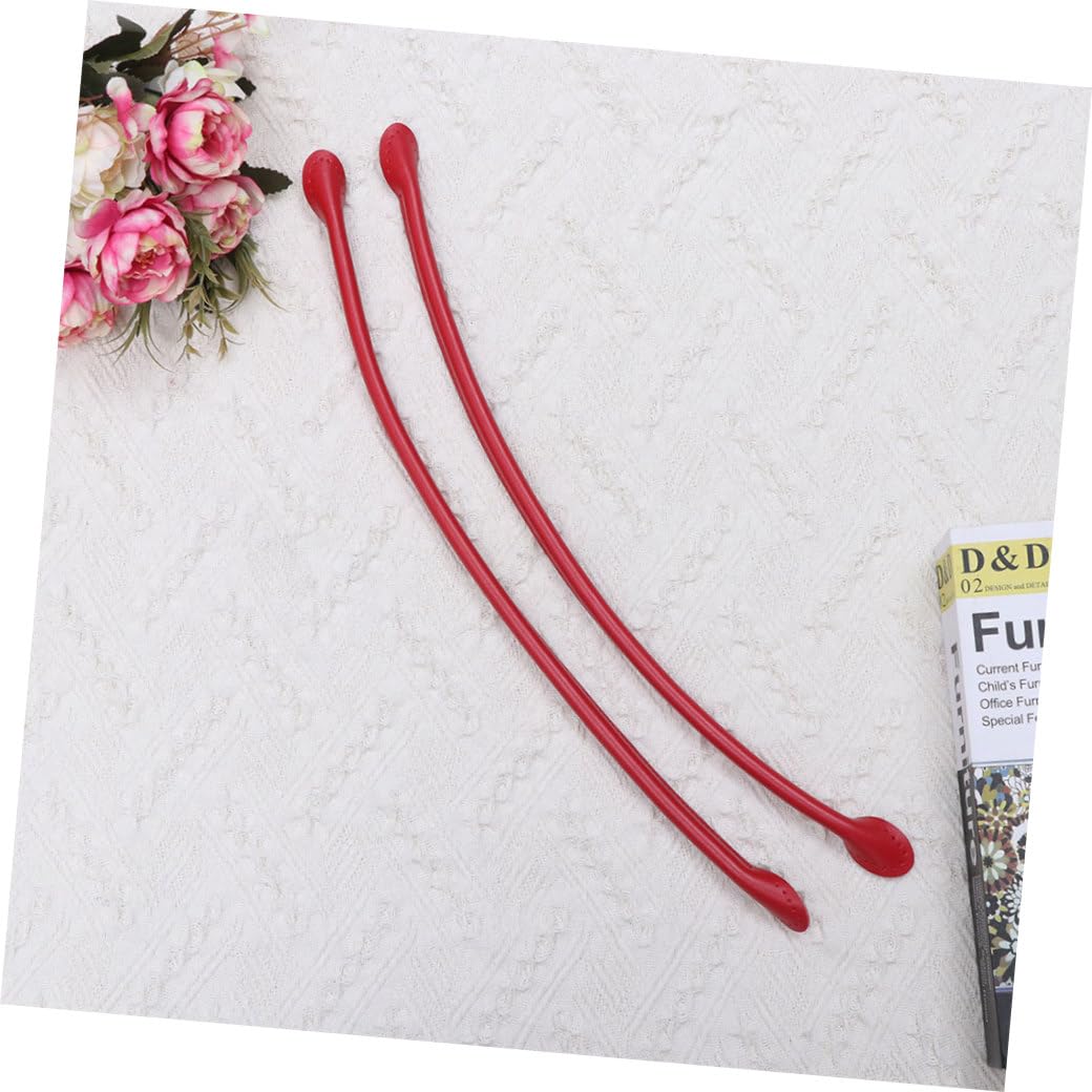 VILLCASE 3pares Correa De Reemplazo Para Bolso De Mano De Cuero De Strap De Moda Diy Rojo Asa Portátil Para Tote Bag y Pouch