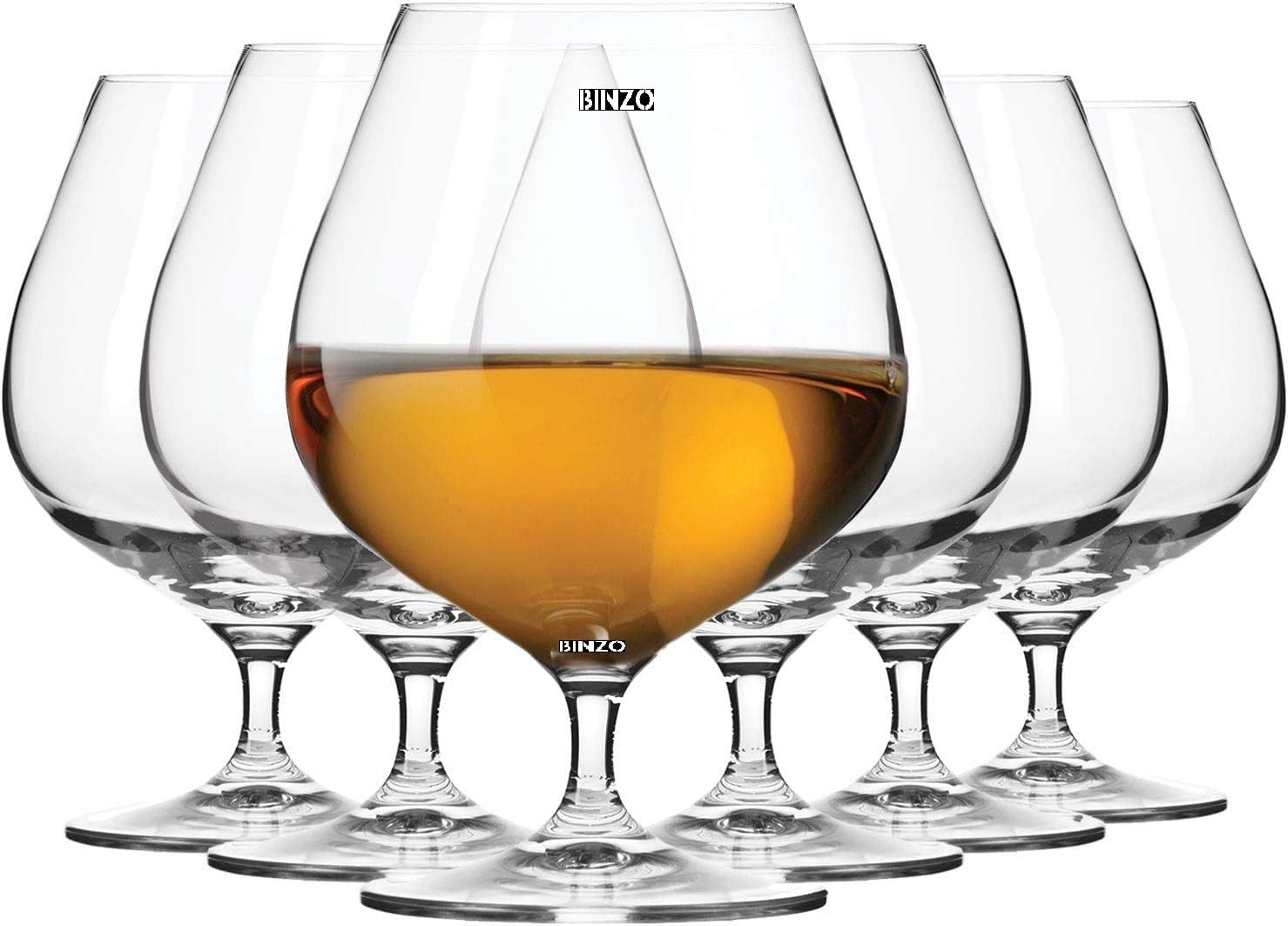 Glass Brandy Balloon Wine Glasses, 360 ml, Set of 6, Clear, Glasses for Cognac, Snifter, Brandy, Perfect for Home, Restaurants and Parties
