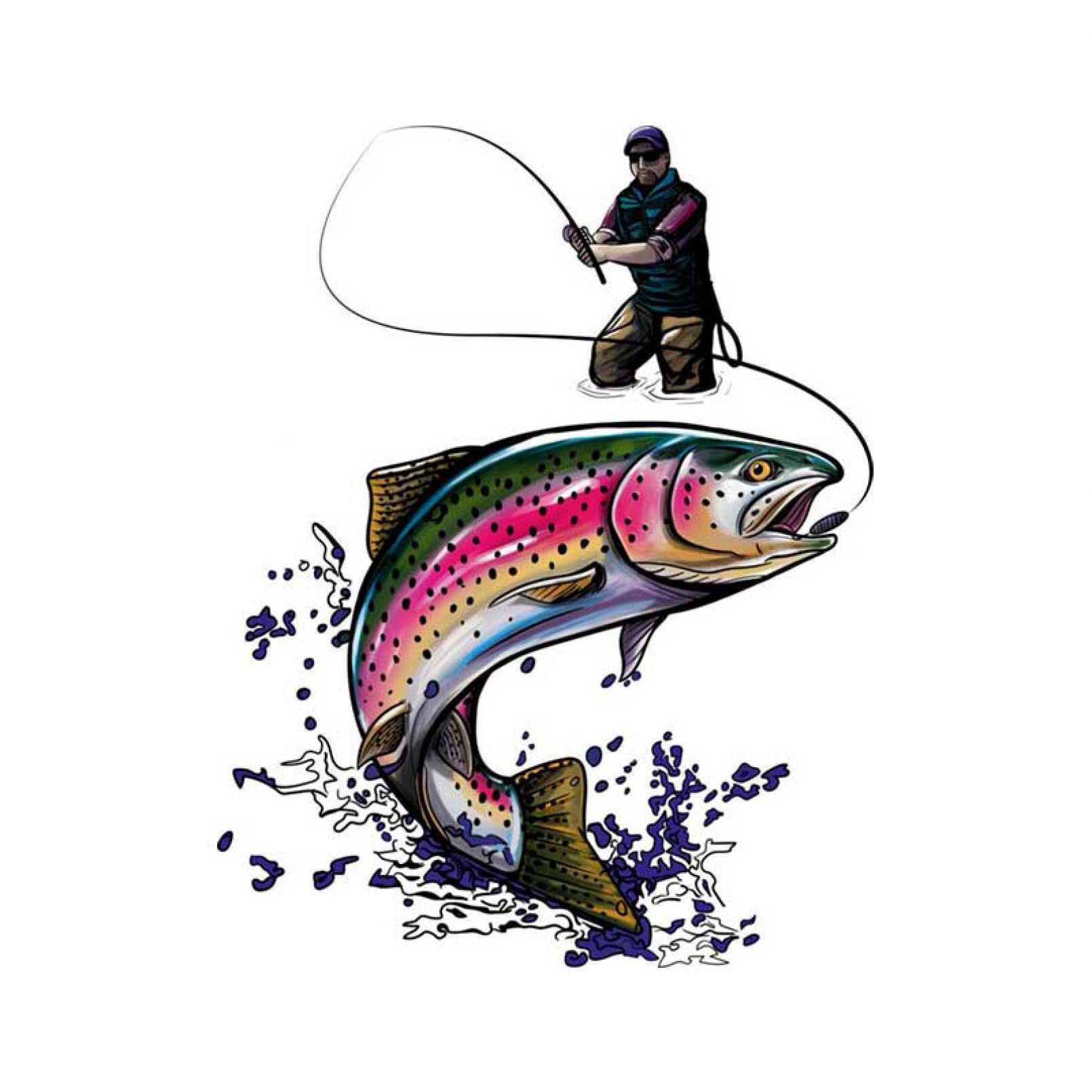 Macmrd Brown Car Stickers Wild Trout Sticker Boat Kayak Car Bumper Decals Fishing Car Sticker Fishing Art Waterproof Car Styling