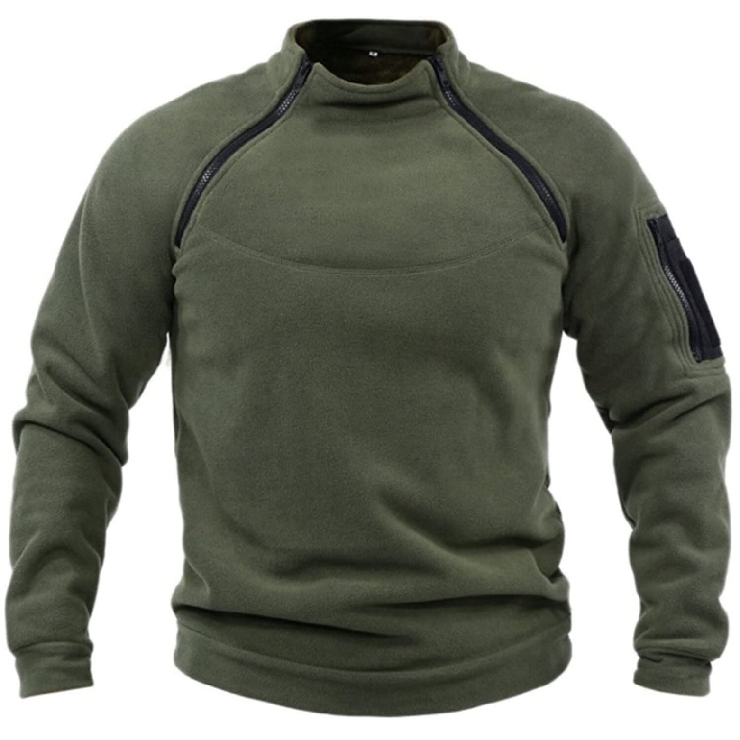 Goldp Men's Green Tactical Combat Fleece Pullover Jacket Military Athletic Sport Jumper Tops Army Windproof Sweaters (Xs,)