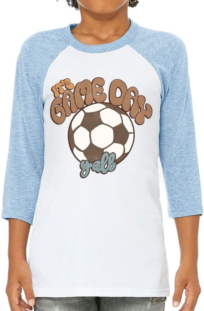Its Game Day Yall Kids' Baseball T-Shirt - Soccer Team Member Apparel - Soccer Player Gift Ideas