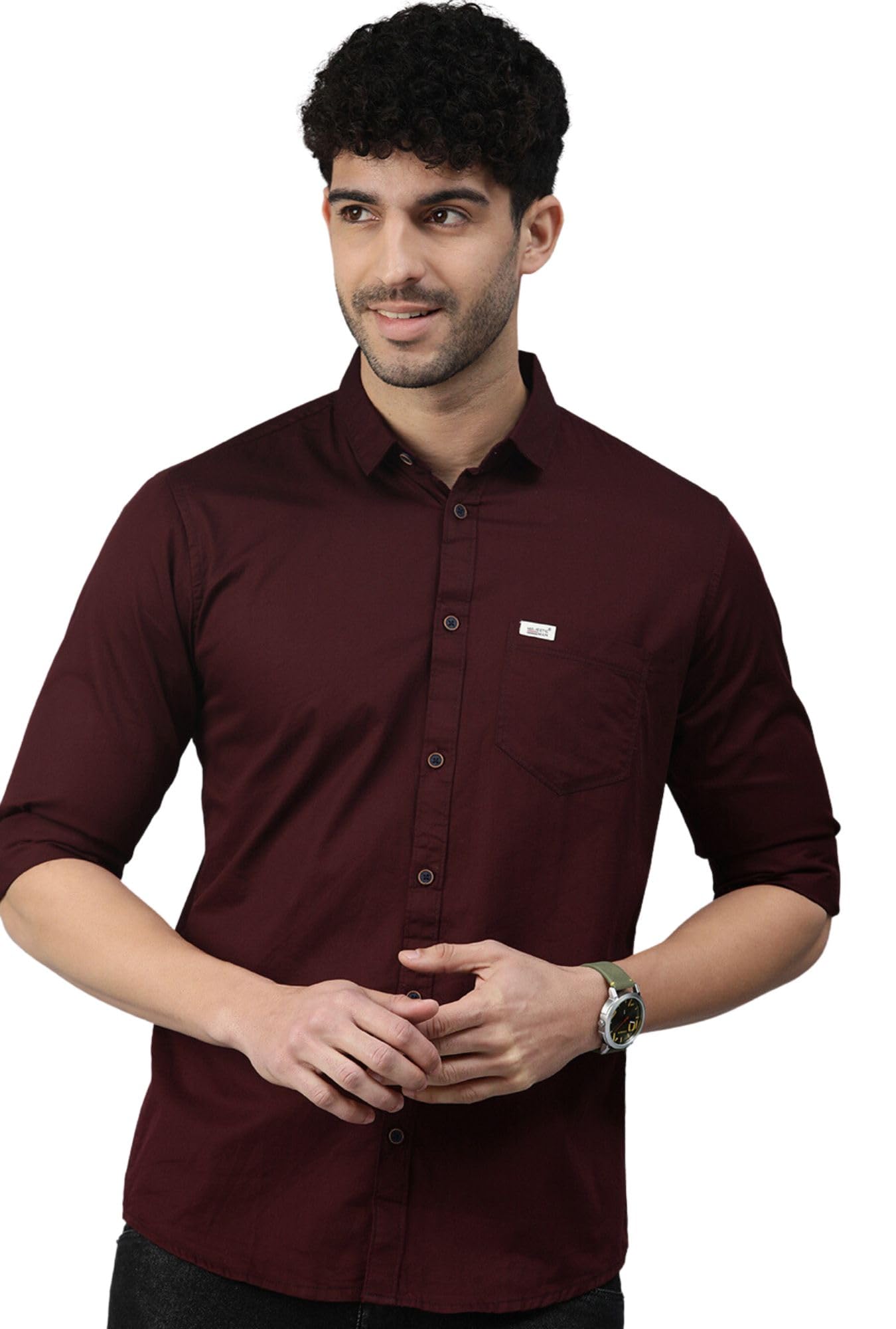 Men Classic Slim Fit Pure Cotton Casual Shirt
