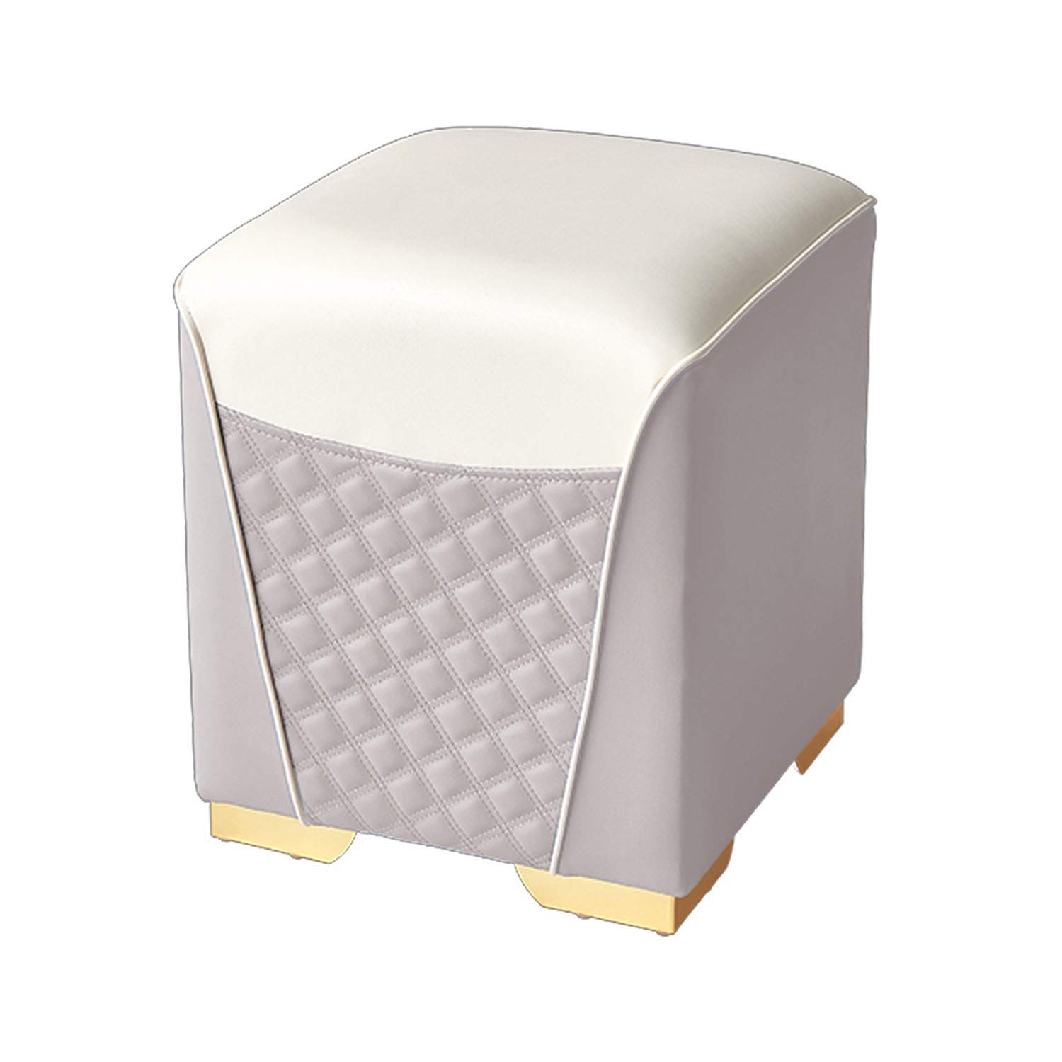 Tabouret de coiffeuse bicolore avec pieds en acier et assise rembourrée