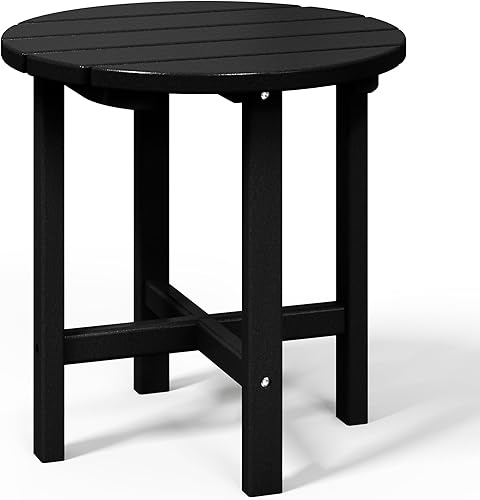 Vista 209 de WestinTrends Dylan Adirondack - Mesa auxiliar redonda para exteriores, color negro