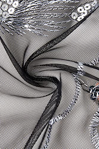 Image of BABEYOND 1920s Sequined Shawl Wraps for Women Fringed Evening Cape Wedding Bridal Shawl Scarf for Evening Dresses Party
