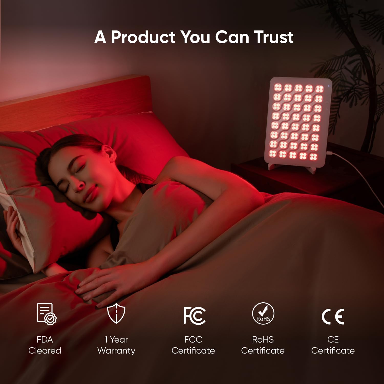 Nanoleaf Red Light Therapy Panel for Face and Body, 660nm & 850nm LED Red Light Therapy Device for Anti-Aging, Muscle Recovery, Therapy Panel with Adjustable Stand & Protective Eyewear for Home Use