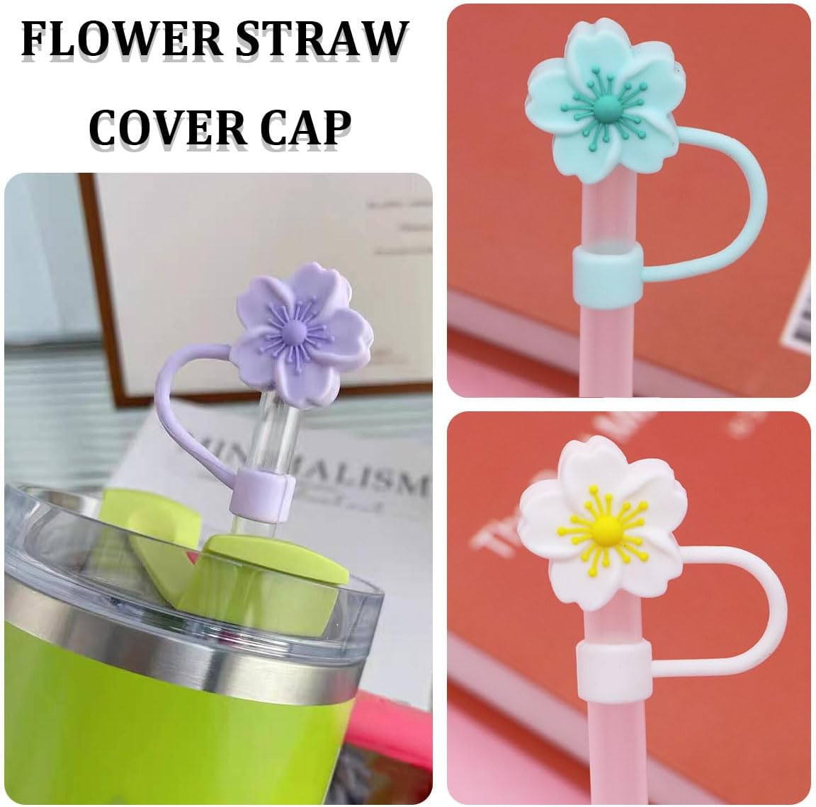 5Pcs Straw Cover Cap for Stanley Cup Flower Straw Covers Silicone Straw Covers Cap Reusable Straw Topper Protector Cover Cute Straw Covers Cap for Stanley Cup 5 61TTSffvn3L. AC SL1200