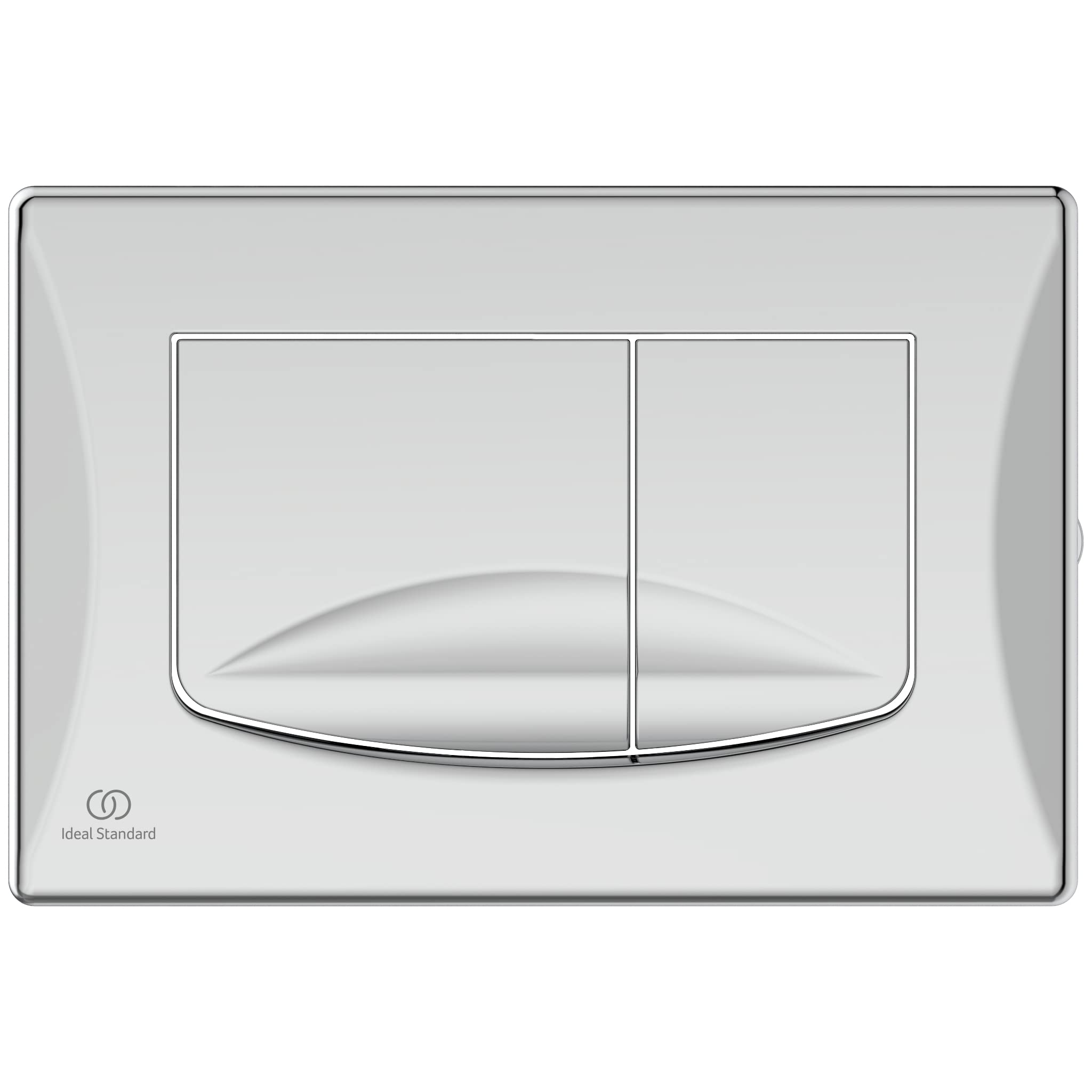 Ideal Standard Solea Placca di scarico per WC, tecnologia a doppio scarico tramite sgancio meccanico, facile da usare e design durevole – Cromata (245x19x165 mm)
