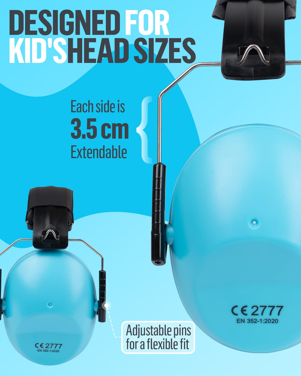 SHOCHX Ear Defenders Children 3-16 Years, SNR 27dB Noise Cancelling Headphones for Kids (Blue) - Image 4